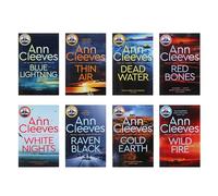 Ann Cleeves Shetland Series Collection 8 Books Set (Blue Lightning, Raven Black, White Nights, Red Bones, Cold Earth, Thin Air, Dead Water, Too Good To Be True)