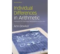 Ann Dowker Individual Differences in Arithmetic (Tascabile)