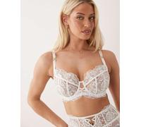 Ann Summers Coppe Grandi - Endless Attraction - Reggiseno a balconcino da sposa non imbottito color avorio-Bianco 34H