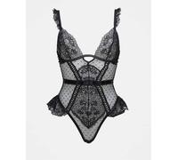 Ann Summers - Entice Me - Body teddy con risvolto nero XS