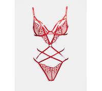 Ann Summers - Flames Of Passion - Body rosso con tassello aperto M