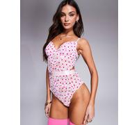 Ann Summers - Hold Me Tight - Body rosa floccato L