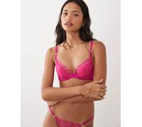 Ann Summers - Reggiseno scollo profondo imbottito rosa a fiori 34A