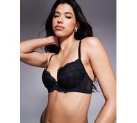 Ann Summers - Sexy Lace - Reggiseno con scollo profondo imbottito in pizzo nero 34A