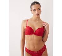 Ann Summers - Sexy Lace - Reggiseno seducente con scollo profondo imbottito in pizzo rosso 34F