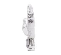 Ann Summers,Vibratore Rampant Rabbit Vibrator, quello rotante con perline da massaggio e vibratore a punta curva, funzionamento a batteria,Trasparente
