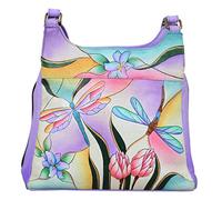 Anna by Anuschka Hand-Painted Original Artwork, Genuine Leather - Triple Compartment Satchel