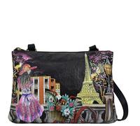 Anna by Anuschka Small Zip Around Crossbody, Borsa a Tracolla Piccola con Cerniera Donna, Parigi di Notte, Einheitsgröße