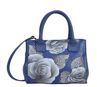 Anna by Anuschka Trasformabile, Borsa da Donna in Vera Pelle Piccola Dipinta a Mano, Colore, Romantico Blu Rosa, Einheitsgröße