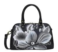 Anna by Anuschka Wide Satchel, Ampia Cartella Organizer Donna, Midnight Floral Nero, Taglia Unica