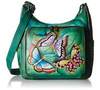 Anna by Anuschka Women's Genuine Leather Large Hobo Handbag | Zip-Top Multi-Compartment Tall Organizer | Summer Wings