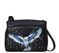 Anna by Anuschka Women's Hand-Painted Genuine Leather Crossbody Organizer - Peace And Love