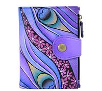 Anna by Anuschka Women's Hand Painted Genuine Leather Ladies Wallet - Dreamy Peacock