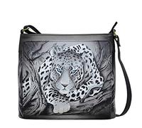Anna by Anuschka Women's Hand-Painted Leather Organizer Crossbody, African Leopard