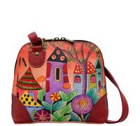 Anna by Anuschka Dipinto a Mano Pelle Donna Organizer con Scomparti Multipli, Originale Opera d'Arte, Villaggio dei Sogni, Einheitsgröße