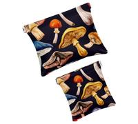 Anna Cowper 2 borse cosmetiche tascabili per borse, piccola borsa per il trucco in pelle, portatile, senza cerniera, portamonete e gioielli, farfalla viola del pensiero, Multicolore 8., Small and
