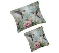 Anna Cowper 2 borse cosmetiche tascabili per borse, piccola borsa per il trucco in pelle, portatile, senza cerniera, portamonete, gioielli, cuori di gatto nero, Multicolore 8., Small and Large, Art