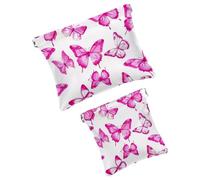 Anna Cowper 2 borse cosmetiche tascabili per borse, piccola borsa per il trucco in pelle, portatile, senza cerniera, portamonete e gioielli, farfalla del viole del pensiero, Multicolore 9, Small and