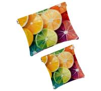 Anna Cowper 2 borse cosmetiche tascabili per borse, piccola borsa per il trucco in pelle, portatile, senza cerniera, portamonete e gioielli, fantasma margherita fiore, Multicolore 13, Small and Large,