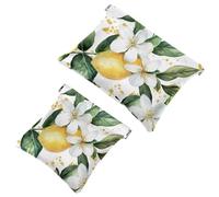 Anna Cowper 2 borse cosmetiche tascabili per borse, piccola borsa per il trucco in pelle, portatile, senza cerniera, portamonete e gioielli, cucciolo di bulldog, Multicolore 10., Small and Large, Moda
