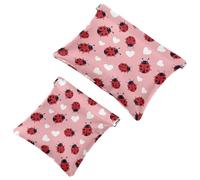 Anna Cowper 2 borse cosmetiche tascabili per borse, piccola borsa per il trucco in pelle, portatile, senza cerniera, portamonete, gioielli, farfalle viole del pensiero e uccelli, Multicolore 6., Small