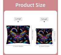 Anna Cowper 2 borse cosmetiche tascabili per borse, piccola borsa per il trucco in pelle, portatile, senza cerniera, portamonete e gioielli, farfalla viola del pensiero, Multicolore 13, Small and