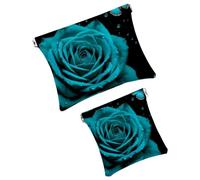 Anna Cowper 2 borse cosmetiche tascabili per borse, piccola borsa per il trucco in pelle, portatile, senza cerniera, portamonete e gioielli, motivo farfalla marmo, Multicolore 5., Small and Large, Art