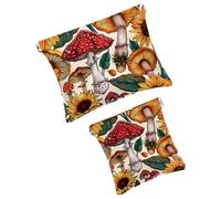 Anna Cowper 2 borse cosmetiche tascabili per borse, piccola borsa per il trucco in pelle, portatile, senza cerniera, portamonete e gioielli, farfalla viola del pensiero, Multicolore 14., Small and