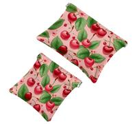 Anna Cowper 2 borse cosmetiche tascabili per borse, piccola borsa per il trucco in pelle, portatile senza cerniera, portamonete e gioielli, blu marmo, Multicolore 9, Small and Large, Moda