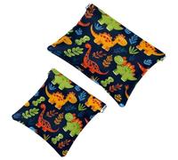 Anna Cowper 2 borse cosmetiche tascabili per borse, piccola borsa per il trucco in pelle, portatile, senza cerniera, portamonete, gioielli, farfalle viole del pensiero, Multicolore 8., Small and