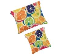 Anna Cowper 2 borse cosmetiche tascabili per borse, piccola borsa per il trucco in pelle, portatile, senza cerniera, portamonete e gioielli, fantasma margherita fiore, Multicolore 19, Small and Large,