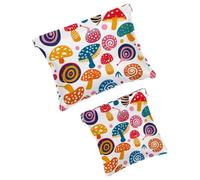Anna Cowper 2 borse cosmetiche tascabili per borse, piccola borsa per il trucco in pelle, portatile, senza cerniera, portamonete e gioielli, farfalla viola del pensiero, Multicolore 9, Small and