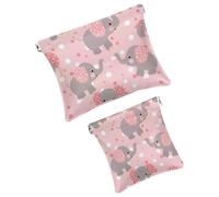 Anna Cowper 2 borse cosmetiche tascabili per borse, piccola borsa per il trucco in pelle, portatile, senza cerniera, portamonete e gioielli, farfalla del viole del pensiero, Multicolore 11, Small and