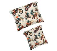 Anna Cowper 2 borse cosmetiche tascabili per borse, piccole borse per il trucco in pelle, borsa per cosmetici, portatile, senza cerniera, portamonete, gioielli, motocross, Multicolore 1., Small and