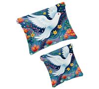 Anna Cowper 2 piccole borse per il trucco per la borsa, borsa cosmetica colorata a forma di colomba da spremere, mini borsa portatile da viaggio per il trucco da donna, Multicolore 2., Small and