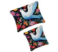 Anna Cowper 2 piccole borse per il trucco per la borsa, borsa cosmetica colorata a forma di colomba da spremere, mini borsa portatile da viaggio per il trucco da donna, Multicolore 4., Small and
