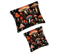Anna Cowper 2 piccole trousse per il trucco, a forma di fungo, tascabile, da spremere, portatile, da viaggio, idea regalo per donne, Multicolore 6., Small and Large, alla moda