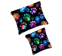 Anna Cowper 2 piccole trousse per il trucco, con carlini, tascabili, da spremere, da viaggio, idea regalo per donne, Multicolore 9, Small and Large, Moda
