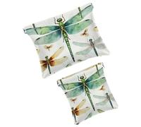 Anna Cowper 2 piccole trousse per il trucco, con fiori del deserto e cactus, tascabili, da spremere, mini trousse da viaggio portatile, idea regalo per donne, Multicolore 3, Small and Large, Moda