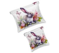Anna Cowper 2 piccole trousse per il trucco, con stella marina, conchiglie da spiaggia, tascabili, da spremere, mini trousse da viaggio portatile, idea regalo per donne, Multicolore 4., Small and