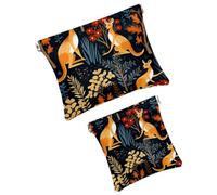 Anna Cowper 2 piccole trousse per il trucco, motivo floreale tropicale, camaleonte, tascabile, da spremere, portatile, da viaggio, idea regalo per donne, Multicolore 4., Small and Large, Moda