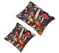Anna Cowper 2 pochette per cosmetici tascabili per borse, piccola borsa per il trucco in pelle, portatile, senza cerniera, portamonete, gioielli, farfalle falena moo, Multicolore 9, Small and Large,
