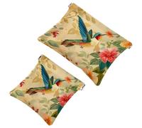 Anna Cowper 2 pochette per cosmetici tascabili per borse, piccola borsa per il trucco in pelle, portatile, senza cerniera, portamonete, gioielli, farfalle falena moo, Multicolore 6., Small and Large,