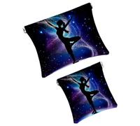 Anna Cowper 2 pochette per cosmetici tascabili per borse, piccola borsa per il trucco in pelle, portatile, senza cerniera, portamonete e gioielli, magnolie bianche, Multicolore 5., Small and Large,