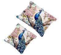 Anna Cowper 2 trousse tascabili per borse, piccola borsa per il trucco in pelle, portatile, senza cerniera, portamonete e gioielli, fiore di Corgi, Multicolore 10., Small and Large, Moda