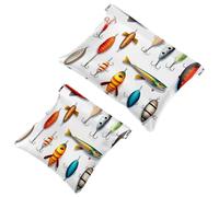 Anna Cowper 2 trousse tascabili per borse, piccola borsa per il trucco in pelle, portatile, senza cerniera, portamonete, gioielli, varie esche da pesca, Multicolore 6., Small and Large, Moda