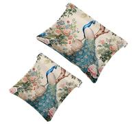 Anna Cowper 2 trousse tascabili per borse, piccola borsa per il trucco in pelle, portatile, senza cerniera, portamonete e gioielli, fiore di Corgi, Multicolore 9, Small and Large, Moda