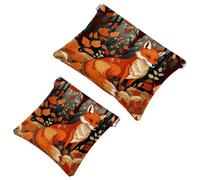 Anna Cowper 2 trousse tascabili per borse, piccola borsa per il trucco in pelle, portatile, senza cerniera, portamonete e gioielli, polpo nero, Multicolore 8., Small and Large, Moda