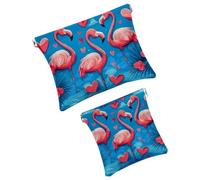 Anna Cowper Borsa cosmetica tascabile per borse, piccola borsa per il trucco in pelle, portatile, senza cerniera, portamonete, gioielli, pianeta spaziale, 2 pezzi, Multicolore 4., Small and Large, Art