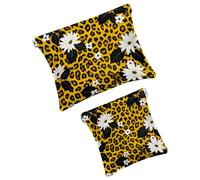 Anna Cowper Borsa cosmetica tascabile per borse, piccola borsa per il trucco in pelle, portatile, senza cerniera, portamonete, gioielli, pianeta spaziale, 2 pezzi, Multicolore 20, Small and Large, Art